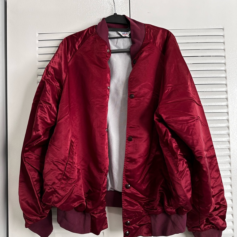 Vintage Burgundy Bomber Jacket